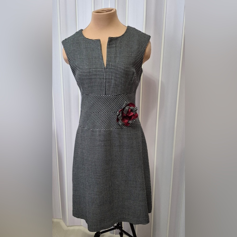 Donna Ricco Black and White Houndstooth Dress